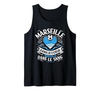Cadeau Marseillais Maillot Humour Cœur Marseille Foot Débardeur, Homme, Noir, S