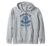 Cadeau Marseillais Maillot Humour Cœur Marseille Foot Sweat à Capuche