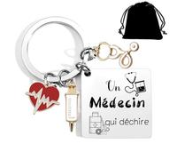 Cadeau Médecin Personnalisé Collègue Ami de Travail Porte clef Original -Un médecin qui déchire- Merci Porteclef Personnalisé Cadeau Unique pour Docteur Collègue de Travail, Ami, Famille Anniversaire