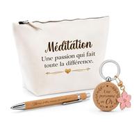 Cadeau Méditation Une Passion | Coffret Trousse, Stylo & Porte-clés Remerciement Femme