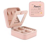Cadeau Meilleure Amie Femme,Idée Cadeau Pour Meilleure Une Amie Noel Noël Anniversaire Cadeaux Original Saint Valentin Merci Remerciments,Petite Boite a Bijoux Voyage Femme,Miroir Rangement Bijoux
