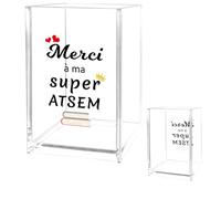 Cadeau Merci Pour Atsem Remerciements Cadeau Anniversaire Pour Atsem Maitresse D'école Cadeaux Merci Maitresse D'école Porte Crayons En Acrylique Cadeaux Remerciements Pour Maîtresse Aesh Nounou Noel