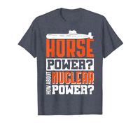 Cadeau Militaire sous-Marin vétéran US Submarine Horsepower T-Shirt, Homme, Bleu Chiné, M