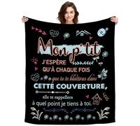 Cadeau Mon p'tit, Cadeau Anniversaire Mon p'tit, Petite-Fils Plaid Couverture Idee Cadeau Petite-Fils, Cadeau Homme Original, Cadeau Noël Couverture Décorative (Mon p'tit-a)
