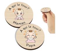 Cadeau Naissance Pour Nouveaux Parents - Pièce De Décision En Bois - Idée Pour Future Maman, Papa, Femme Enceinte Et Baptême