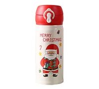 Cadeau Noel Enfant Fille Garcon, Mug Noel Enfant Mug Original Personnalisé, Isotherme Cafe Chaud 300ml, Tasse Isotherme Inox Etanche Anti Fuite Pour The Chauffant Voiture Voyage (Père Noël Rouge)