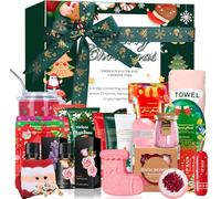 Cadeau Noel Femme, 21 Pièces Coffret Bain Femme - Idee coffret cadeau noel con Mug Hiver et Crème pour les mains pour sœur, maman, épouse, amie, cadeaux de Noël