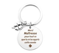 Cadeau Noël Merci Maîtresse d'École - Porte-Clef Fin d'Année Pour Institutrice, ATSEM Maternelle, Nounou, AESH, AVS