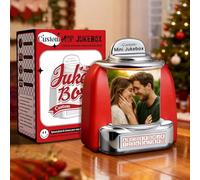 Cadeau Noël pour Femme & Homme - Jukebox Rétro Personnalisé avec Musique et Photo, Design Vintage Années 50, Idée Cadeau Originale pour Anniversaire, Saint-Valentin, Couples, Mélomanes & Déco Maison