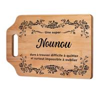 Cadeau Nounou, Cadeau Noel Nounou - Planche à Découper en Bambou, Idée de Remerciement pour Sa Fête, la Fin de Son Contrat ou d‘Année Scolaire - Pour Offrir à Votre Assistante Maternelle