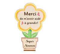 Cadeau Nounou Original,Cadeau Nounou Fin De Contrat,Merci Cadeaux Assistante Maternelle Cadeaux Merci De M'avoir Aidé à Grandir Creche Ornement en Bois