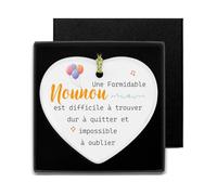 Cadeau Nounou - Plaque Murale Décorative en Céramique, Boîte Merci pour Retraite, Anniversaire, Fin de Contrat - Idée Originale et Utile pour Femme
