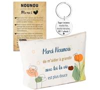 Cadeau Nounou - Pochette Nounou+ Carte de Remerciement + Porte-Clés | Idée Cadeau Fin d’Année, Anniversaire, Noël | Merci Ma Nounou, Super Nounou, Assistante Maternelle