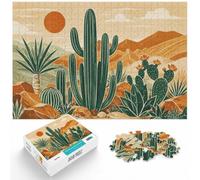 Cadeau Nouvel an : Cactus Texas Puzzle 1000 Pièces, 1000pcs (70x50cm) | Pour faire un puzzle à la maison : ce puzzle 1000 pièces adulte convient aux loisirs calmes en intérieur.