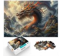 Cadeau Nouvel an : Dragon Puzzle 1000 Pièces, 1000pcs (52x38cm) | Pour le temps libre à la maison : Puzzle adulte 1000 pièces ; quand un loisir concentré aide à décrocher.