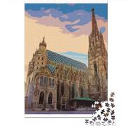 Cadeau Nouvel an : Vienna Retro Poster Puzzle 1000 Pièces, 52x38cm/1000pcs | Pour une longue soirée puzzle après le travail : Puzzle 1000 pièces adulte ; pour une activité tranquille chez soi.