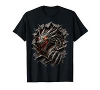 Cadeau Original Effet Optique Cyber Dragon Robot Trompe œil T-Shirt