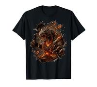 Cadeau Original Effet Optique Dragon Feu Café Trompe l'œil T-Shirt