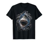 Cadeau Original Effet Optique Trompe œil Grand Requin Blanc T-Shirt