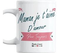 Cadeau original Fete des Meres Tasse Noel Anniversaire Maman Message d'amour Maman je t'aime d'amour pour toujours Mug fête des mères Plaisir d'offrir