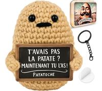 Cadeau Original & Inspirant | Positive Patate en français | Idée Drôle Fete | Anniversaires Homme Femme Couple Ado Collegue Objet Bureau | Peluche Enfant Fillle Garcon | Humour Motivation (PATATE)