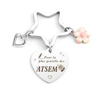 Cadeau Original Maîtresse d'École, Porte Clef Merci Atsem - Idée pour Nounou, Maitre, Aesh et Institutrice - Fin D'année