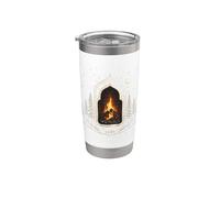 Cadeau Original Noël Café Cheminée Feu Trompe Œil Mug 500ml Gobelet isotherme en acier inoxydable double paroi