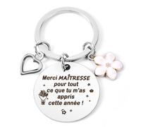 Cadeau Original Pour Maitresse d'École - Porte Clef Merci Professeur Pour Fin d'Année et Noel