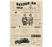 Cadeau Original Retour en 1940 - Idée Cadeau 85 Ans Femme et Homme - Carte Anniversaire 85 ans Femme et Homme - Decoration Anniversaire 85 ans Femme - Carte d’Anniversaire avec Félicitations
