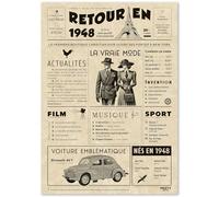 Cadeau Original Retour en 1948 - Idée Cadeau 77 Ans Femme et Homme - Carte Anniversaire 77 ans Femme et Homme - Decoration Anniversaire 77 ans femme - Carte d’Anniversaire avec Félicitations