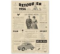 Cadeau Original Retour en 1954 - Idée Cadeau 71 Ans Femme et Homme - Carte Anniversaire 71 ans Femme et Homme - Decoration Anniversaire 71 ans femme - Carte d’Anniversaire avec Félicitations