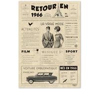Cadeau Original Retour en 1966 - Idée Cadeau 59 Ans Femme et Homme - Carte Anniversaire 59 ans Femme et Homme - Decoration Anniversaire 59 ans Femme - Carte d’Anniversaire avec Félicitations