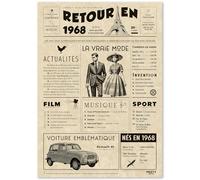 Cadeau Original Retour en 1968 - Idée Cadeau 57 Ans Femme et Homme - Carte Anniversaire 57 ans Femme et Homme - Decoration Anniversaire 57 ans femme - Carte d’Anniversaire avec Félicitations