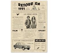 Cadeau Original Retour en 1971 - Idée Cadeau 54 Ans Femme et Homme - Carte Anniversaire 54 ans Femme et Homme - Decoration Anniversaire 54 ans Femme - Carte d’Anniversaire avec Félicitations