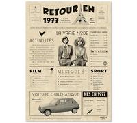 Cadeau Original Retour en 1977 - Idée Cadeau 48 Ans Femme et Homme - Carte Anniversaire 48 ans Femme et Homme - Decoration Anniversaire 48 ans Femme - Carte d’Anniversaire avec Félicitations
