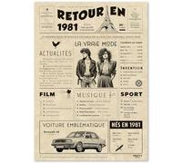 Cadeau Original Retour en 1981 - Idée Cadeau 44 Ans Femme et Homme - Carte Anniversaire 44 ans Femme et Homme - Decoration Anniversaire 44 ans Femme - Carte d’Anniversaire avec Félicitations