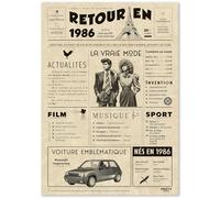 Cadeau Original Retour en 1986 - Idée Cadeau 39 Ans Femme et Homme - Carte Anniversaire 39 ans Femme et Homme - Decoration Anniversaire 39 ans femme - Carte d’Anniversaire avec Félicitations