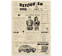 Cadeau Original Retour en 1998 - Idée Cadeau 27 Ans Femme et Homme - Carte Anniversaire 27 ans Femme et Homme - Decoration Anniversaire 27 ans Femme - Carte d’Anniversaire avec Félicitations