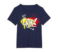 Cadeau Original Supporter Lensois Maillot Foot Lens T-Shirt, Femme Grandes Tailles, Bleu Marine, 5X