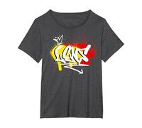 Cadeau Original Supporter Lensois Maillot Foot Lens T-Shirt, Femme Grandes Tailles, Chiné Foncé, 4X