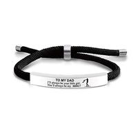 Cadeau Papa Bracelet Homme, Homme Tressé Bracelet avec Gravure Papa Bracelets en acier inoxydable - Bracelet Personnalisé Daddy Cadeau pour Dad Papa Père anniversaire Fête des Pères