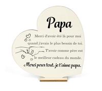 Cadeau Papa,Cadeau Anniversaire Papa,Cadeau Noel Papa,Cadeau pour Papa,Cadeau Pere,Cadeaux Papa,Cadeau de Noel pour Papa,Idee Cadeau pour Papa,Cadeau Fete des Peres,Coeur en Bois Ornement Décoratif