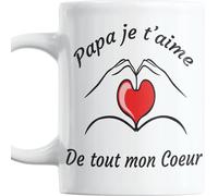 Cadeau Papa fete des Peres Papa je t'aime de tout mon Coeur Tasse originale Anniversaire Mug Plaisir d'offrire à son Super Père