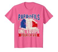 Cadeau Papa & Fils Une Équipe pour La Vie T-Shirt, Enfant, Rose Chiné, 6 Ans
