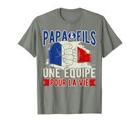 Cadeau Papa & Fils Une Équipe pour La Vie T-Shirt, Homme, Vert Kaki chiné, 3XL