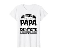 Cadeau Papa Humour Fêtes des Pères Papa Dentiste T-Shirt Graphique avec Valeur