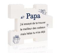 Cadeau Papa, Plaque Décorative en Forme de Puzzle, Idée Cadeau pour Papa Original Bonne Fête des Pères Anniversaires Fete des Grand Pères Homme Idée Cadeaux Fête des Peres Cadeaux Noel St Valentin