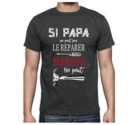 Cadeau Papa Tee Shirt Homme Humour Fete des Peres Anniversaire Bricoleur Tshirt Medium Grus Foncé