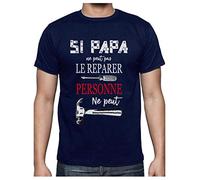Cadeau Papa Tee Shirt Homme Humour Fete des Peres Anniversaire Bricoleur Tshirt X-Large Marine