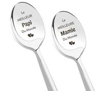 Cadeau Papi Et Mamie, Idee Cadeau Grand Parents Grands-Parents Noel Noël Pour Papy Mamie Retraite Saint Valentin Anniversaire Fête Des Mères Fête Des Peres Lot De 2 Cuillères à Café